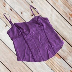 NWT Express S 92% silk side zip tank